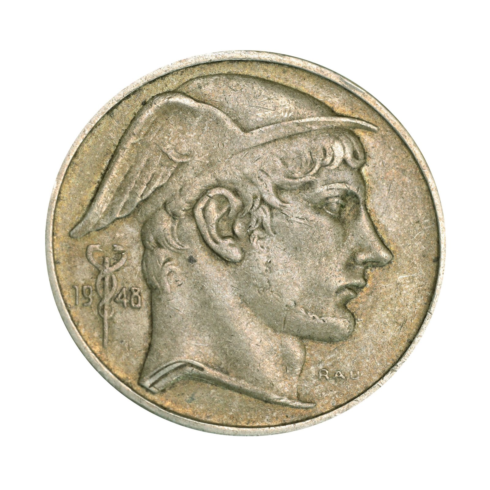 希少 1954年 50フランケン ザールラント アルミニウム青銅 No.44 希少