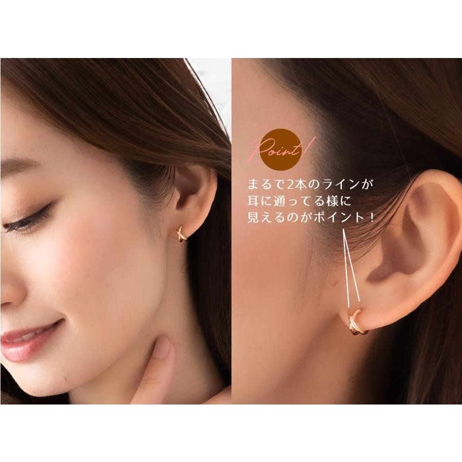 ピアス レディース フープピアス コンビカラー バイカラー ツーカラー