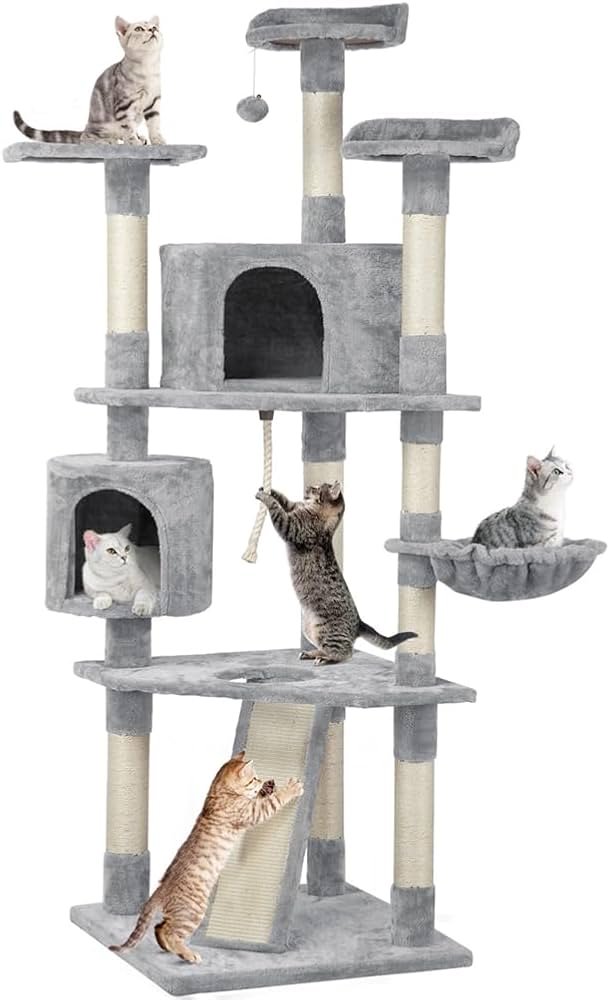 Amazon | Yaheetech キャットタワー 高さ200cm 猫タワー キャット