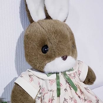 SUN ARROW サンアロー うさぎぬいぐるみ 昭和レトロ 当時物 タグ付茶系