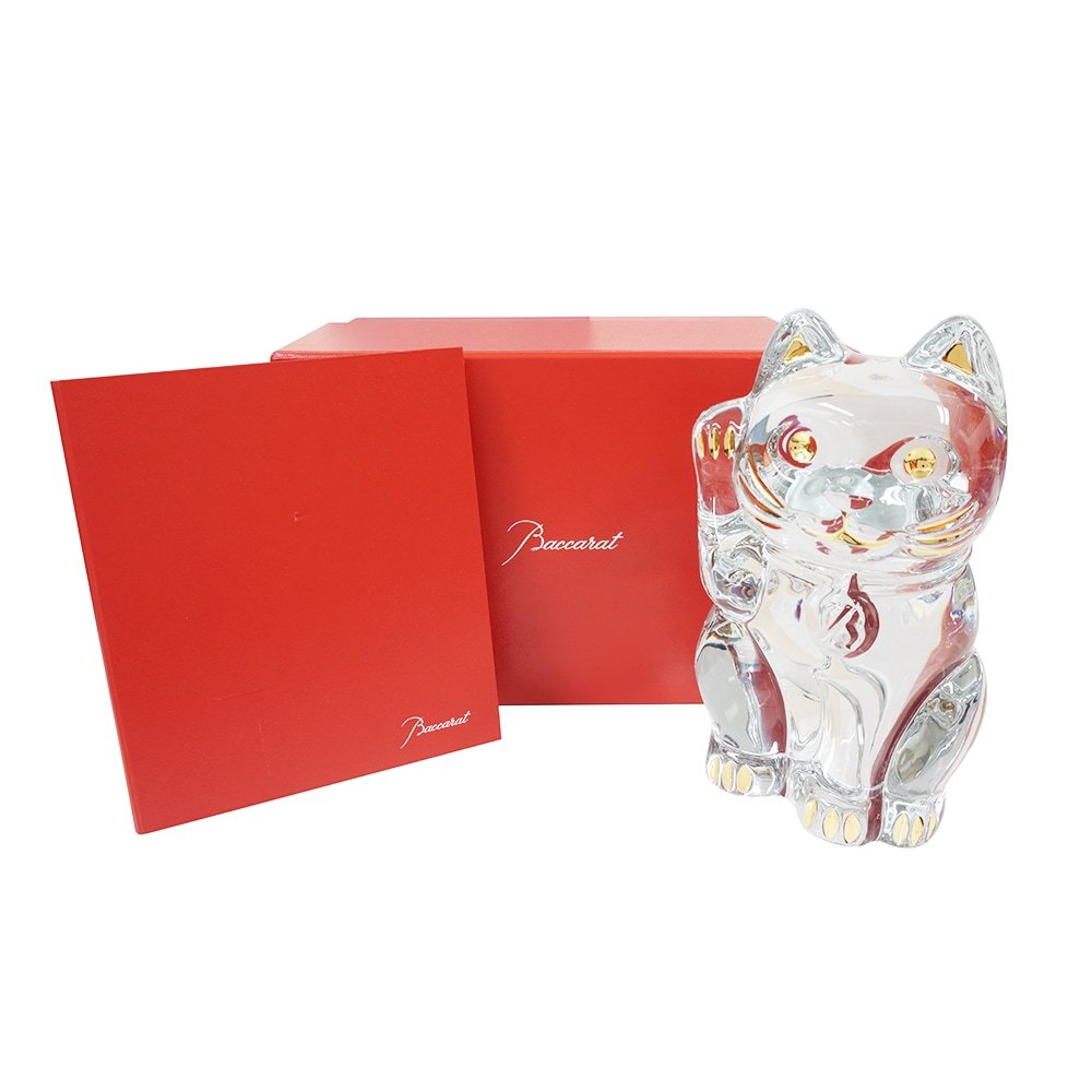バカラ 名入れ対応 Baccarat フィギュア 招き猫 まねき猫 縁起物 高さ