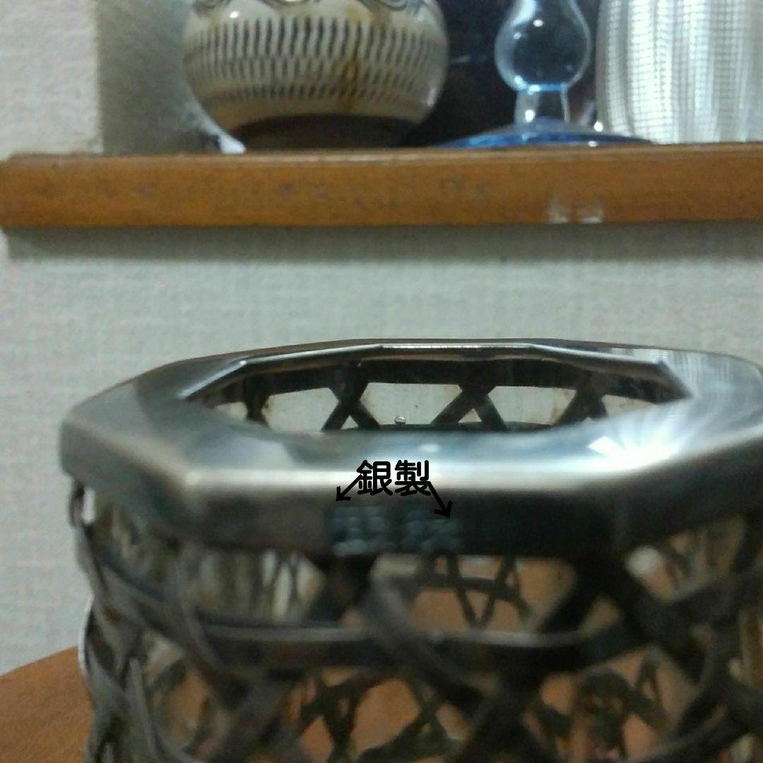 アンティーク 銀巻き装飾グラス 高さ約4、6㌢