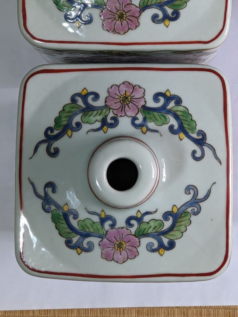 ♦中国陶磁 華栄堂製 粉彩花鳥紋様壺 瓶 花瓶 置物飾り ディスプレイ骨董品