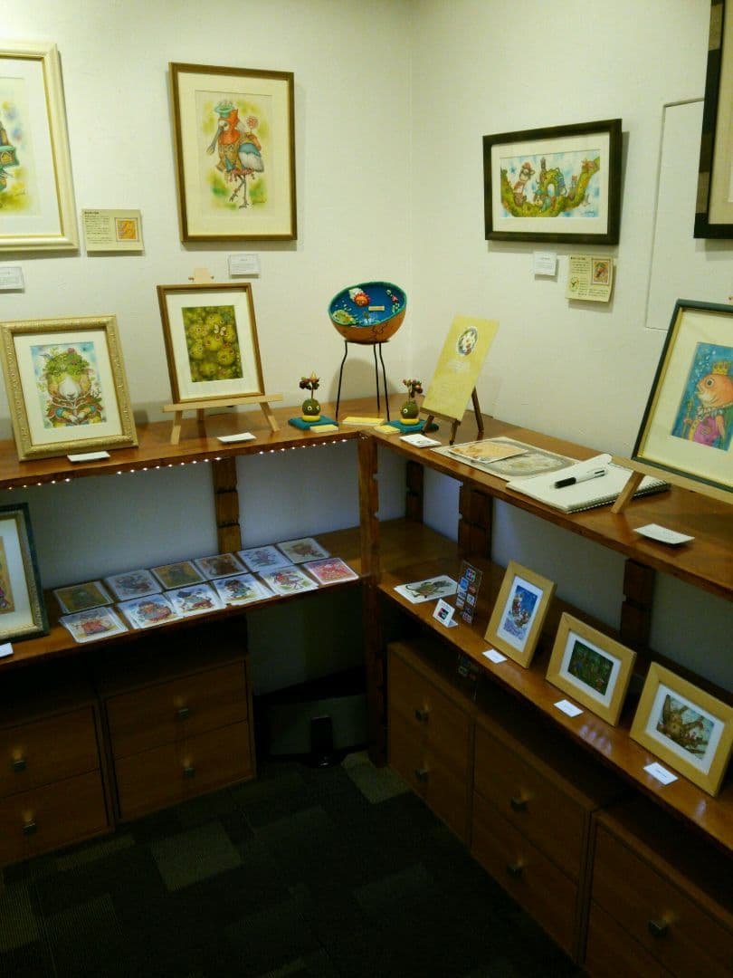 特別価格☆【原画】『夏の終わりの使者』（黒猫　金魚　絵画　手描き　和風　）