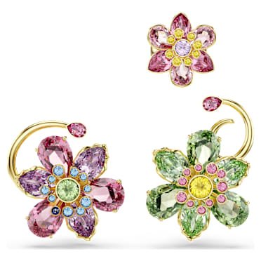 Swarovski ⭐︎ マルチカラーフラワーデザインピアス